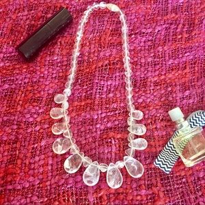 Clear and White Marbled Necklace